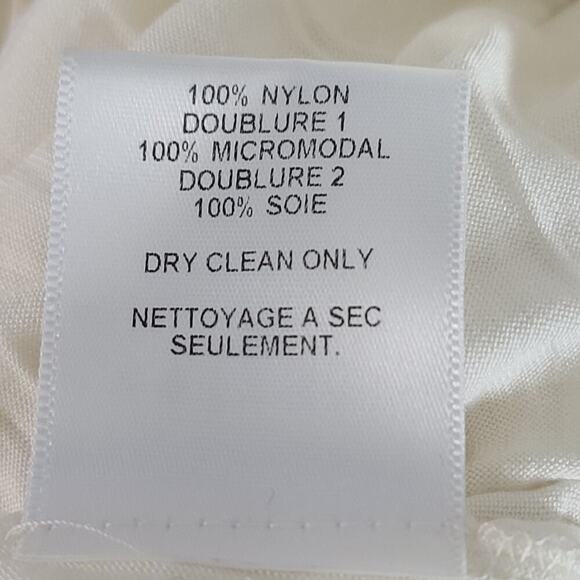 Velvet lace overlay silk dress Ivory Size Small Coquette sorority graduation - Picture 7 of 8